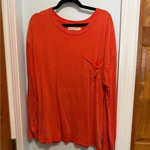 Free People Orange Long Sleeve Shirt large